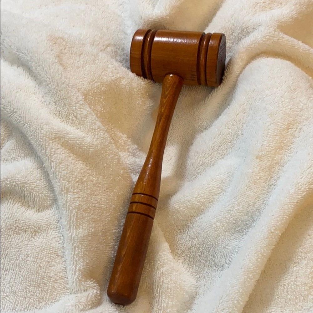 You’re the judge with a Vintage,solid wood judges’ gavel hammer! A unique item!
